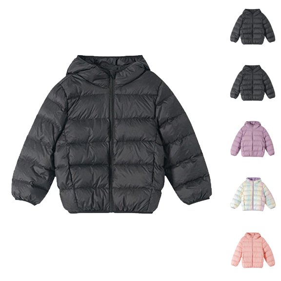 Girls Lightweight Down Jacket Packable Hooded Puffer Coat for Toddlers and Kids Travel Outerwear