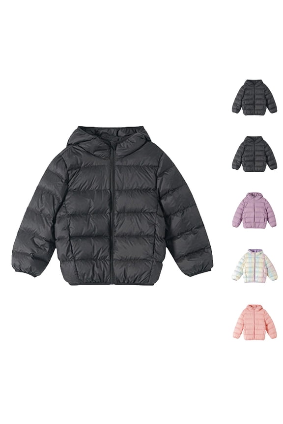 Girls Lightweight Down Jacket Packable Hooded Puffer Coat for Toddlers and Kids Travel Outerwear