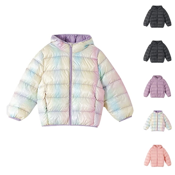 Girls Lightweight Down Jacket Packable Hooded Puffer Coat for Toddlers and Kids Travel Outerwear