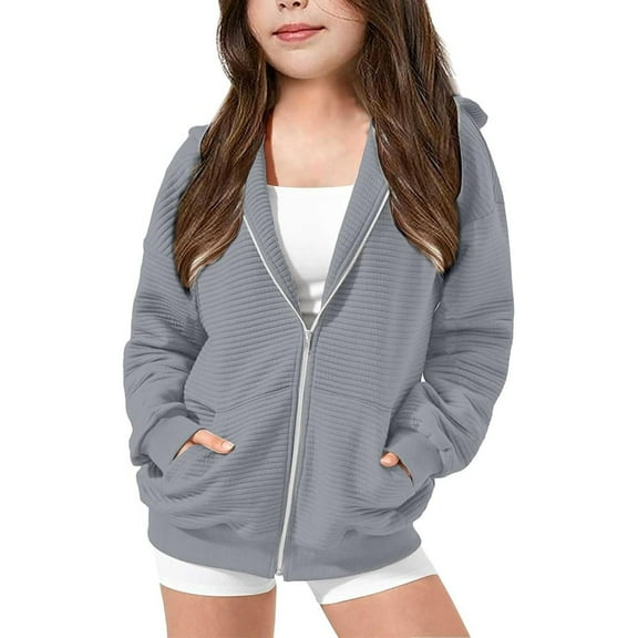 Girls Lightweight Hooded Zip Up Jacket Casual Outerwear Pullover Top For Youth Teen Spring Fall Coat Girls Winter Jacket Girls and Toddlers' Warm Puffer Coat
