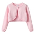 thumbnail image 1 of Girls Lightweight Knit Cardigan Sweater Top Casual Round Neck Open Front Layering Shirt For Toddler Kids Spring Fall Outerwear Tween Kids Summer Soft Comfy Cute Teen Basic Tees, 1 of 3