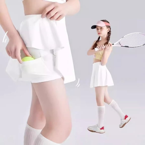 Girls Lightweight Quick-Dry Pleated Tennis Skirt – Ideal for Outdoor Sports & Daily Wear (Ages 3-9)