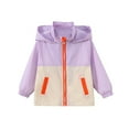 thumbnail image 1 of Girls Lightweight Rain Jackets Long Sleeve Cute Striped Full Zip Sweatshirts Kids Trendy Winter Fall Tops with Pockets (3 Years, Purple), 1 of 4