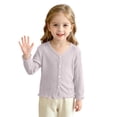 thumbnail image 1 of Girls Lightweight V Neck Cardigan School Uniforms Long Sleeve Button Down Ruffle Casual Cardigans, 1 of 9