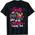thumbnail image 1 of Girls Like Monster Truck Too Pink Monster Truck Girl Women T-Shirt, 1 of 3