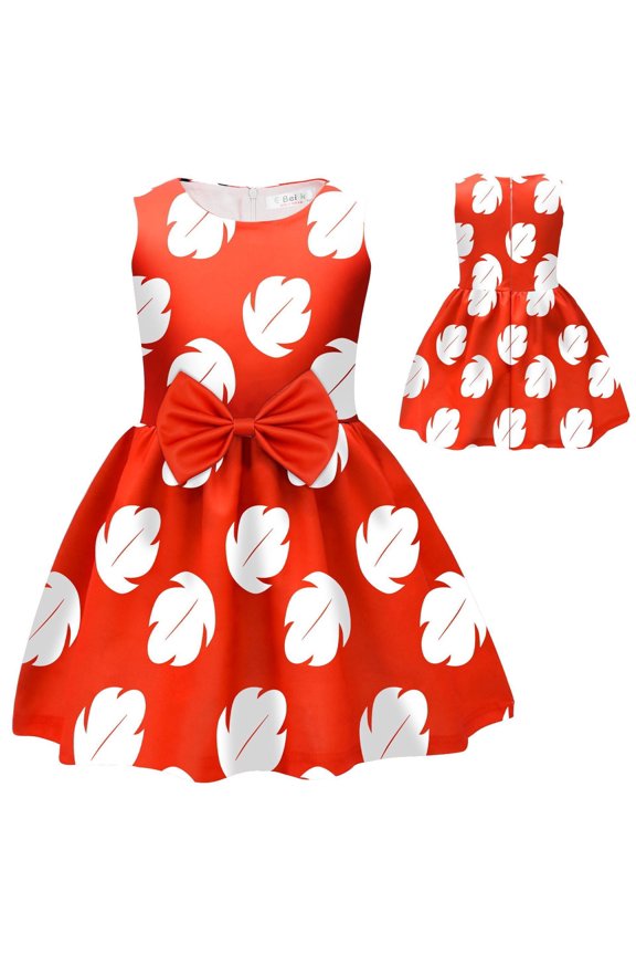 Girls Hawaiian Costume Halloween Red Leaf Fancy Cosplay Dress Up, Size for 5-6Y