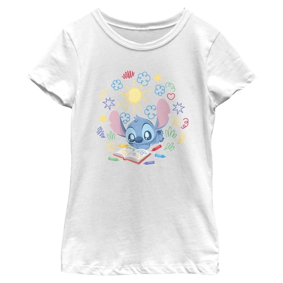 Girls Lilo & Stitch Alien Drawing T Shirt
