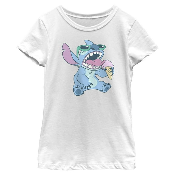 Girls Lilo & Stitch Alien Eating Ice Cream T Shirt