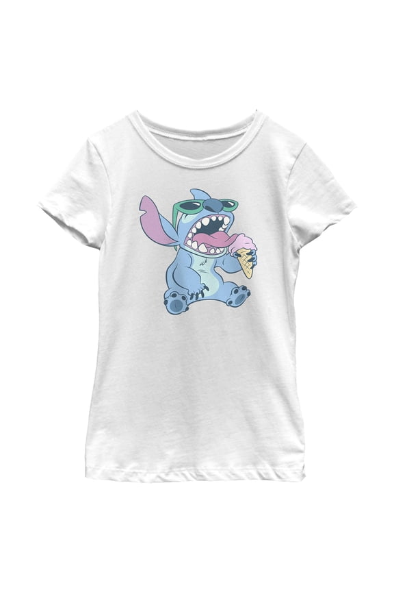 Girls Lilo & Stitch Alien Eating Ice Cream T Shirt
