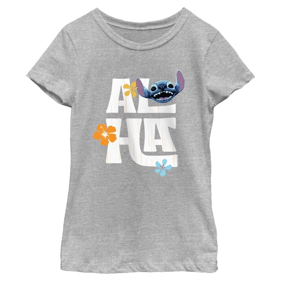 Girls Lilo & Stitch Aloha Flowers T Shirt
