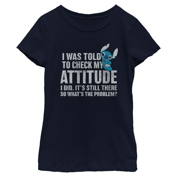 Girls Lilo & Stitch Attitude Check T Shirt