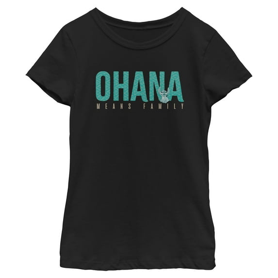 Girls Lilo & Stitch Bold Ohana means Family T Shirt