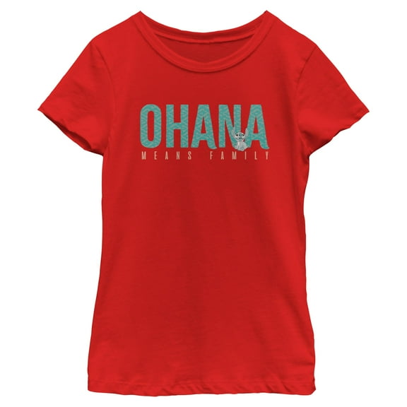 Girls Lilo & Stitch Bold Ohana means Family T Shirt