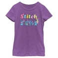 thumbnail image 1 of Girls Lilo & Stitch Colorful Action Poses Stitch T Shirt, 1 of 4