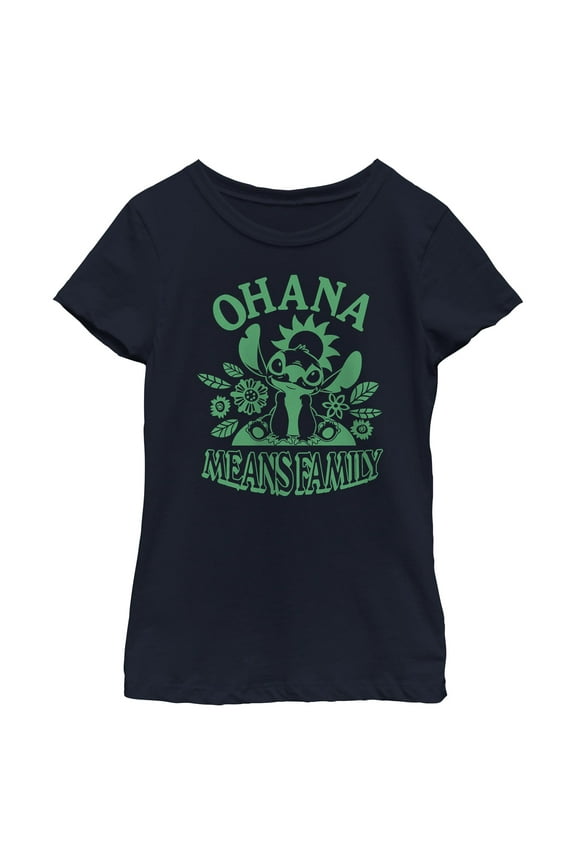 Girls Lilo & Stitch Flowery Ohana T Shirt