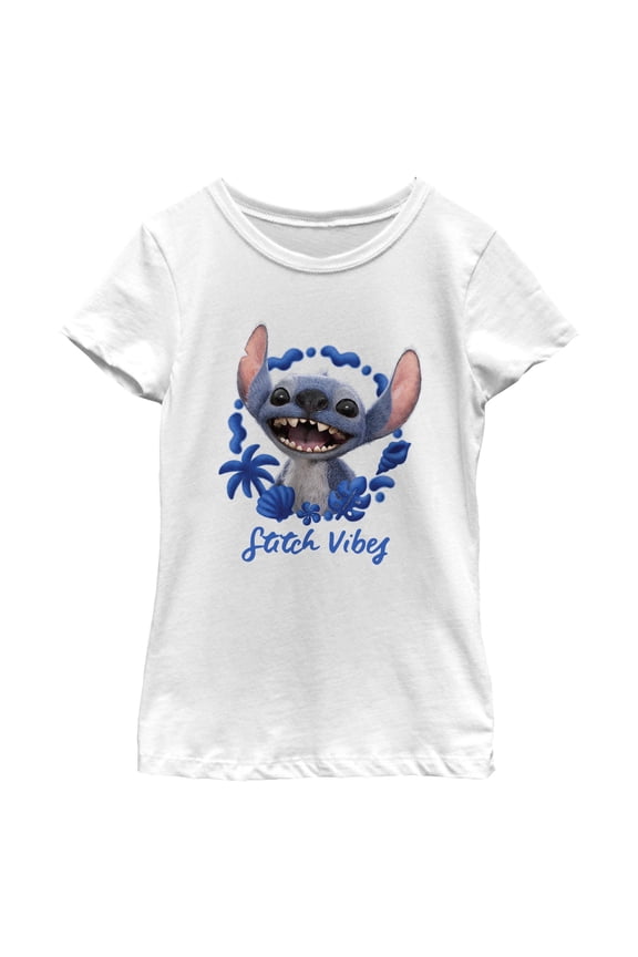 Girls Lilo & Stitch Happy Alien Vibes T Shirt