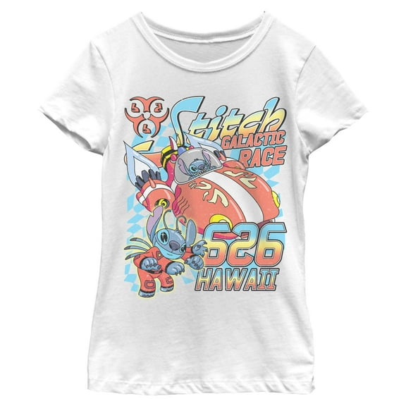 Girls Lilo & Stitch Hawaiian Galactic Race T Shirt