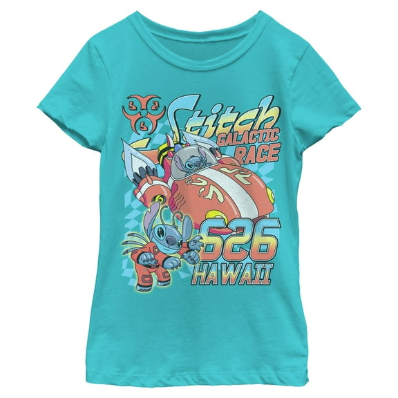 Girls Lilo & Stitch Hawaiian Galactic Race T Shirt