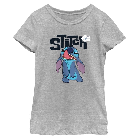 Girls Lilo & Stitch Silly Face Flower T Shirt