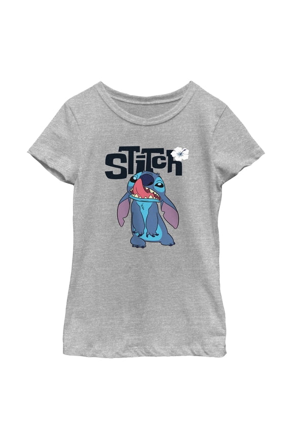 Girls Lilo & Stitch Silly Face Flower T Shirt