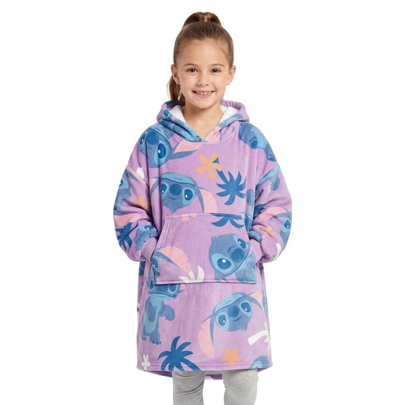 Girls Lilo & Stitch Tropical and Cozy Stitch Wearable Blanket Hoodie