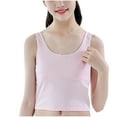 thumbnail image 1 of Girls Lined Training Bras with Lightly Pads Teen Cotton Camisoles Undershirts Kids Crop Tank Tops, 1 of 2