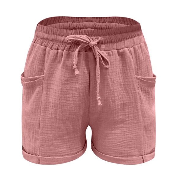 Girls Linen Shorts Casual with Pockets Drawstrin𝐠 Elastic Waist Athletic Shorts Cotton Beach Vacation Trendy Summer Clothes