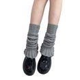 thumbnail image 1 of Girls Lolitas Ruffle Frilly Leg Warmers Knitted Leg Sleeves Goth Crochet Ankle Heap Socks JK Uniform Foot Covers, 1 of 9