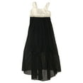 thumbnail image 1 of Girls Long Black & White Pearl Dress Semi-Formal Party Gown Size 8, 1 of 3