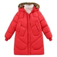 thumbnail image 1 of Girls Long Coat Winter Warm Thickened Down Jacket for Toddler and Big Kids Outerwear with Hood Windproof Overcoat Toddler Girl Trooper Tech Jackets down Jacket Boys Girls 4t Jacket with Hood, 1 of 6