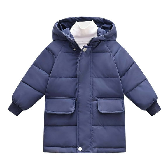 Girls Down Jacket for Toddlers Long Winter Coat with Hood Insulated Mid Length Warm Outerwear for Kids