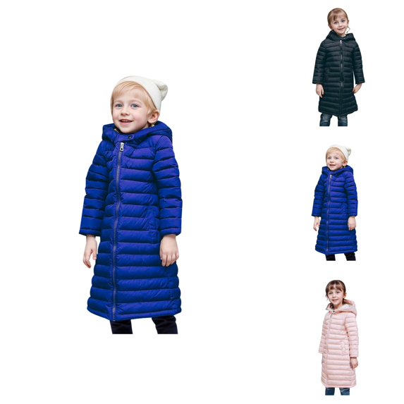 Girls Long Down Jacket Lightweight Hooded Coat Packable Warm Outerwear for Autumn Winter Travel
