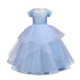 thumbnail image 1 of Girls Long Princess Dresses Gown Sleeveless Halter Strap Lace Princess Dresses with Cardigan Top 2Pcs/Set Party Ball Tulle Pageant Gowns for Evening, Wedding, Birthday,Size 4-14T, 1 of 5