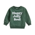 thumbnail image 1 of Girls Long Shirts Kids Hoodless Sweatshirt Girls Toddler Baby Girls Letters Flower Print Long Sleeve Fall Winter Warm Tops Clothes Z1-Green, 24M, 1 of 6