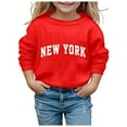 thumbnail image 1 of Girls Long Shirts Kids Hoodless Sweatshirt Girls Toddler Baby Girls Letters Flower Print Long Sleeve Fall Winter Warm Tops Clothes Z2-Red, 160, 1 of 3