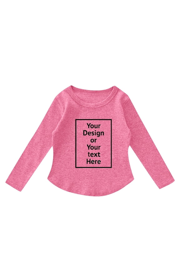 Girls Long Sleeve Arc Hem Tunic Tops - Polyester Spandex Blend, Side Slit - 5-14 Years Sizes, Casual Basic Tee for All Seasons