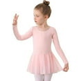 thumbnail image 1 of Girls Long Sleeve Ballet Dress Dance Leotard Tutu Outfit For Toddler Kids Performance Practice Soft Stretchy Comfortable for 6-7 Years, 1 of 7