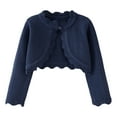 thumbnail image 1 of Girls Long Sleeve Cardigan Childrens Kids Bolero Shrug Knitted Cotton Bolero Open Front Shrug with Button Closure School Cardigans Button Down Uniform Schoolwear, 1 of 6