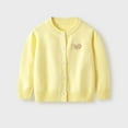 thumbnail image 1 of Girls Long Sleeve Cardigan Sweater Girls Button Closure Knitted Cable Cardigan Yellow 7 Years, 1 of 7