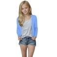 thumbnail image 1 of Girls Long Sleeve Cardigan Sweater New Kids Girls Cardigan Open Front Casual Long Sleeve Fashion Tops with Pockets Age 5-14 Years Style B-12 Blue 150, 1 of 7