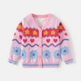 thumbnail image 1 of Girls Long Sleeve Casual Cardigan Kids Open Front Soft Knit Oversized Sweater Pink 8 Years, 1 of 3