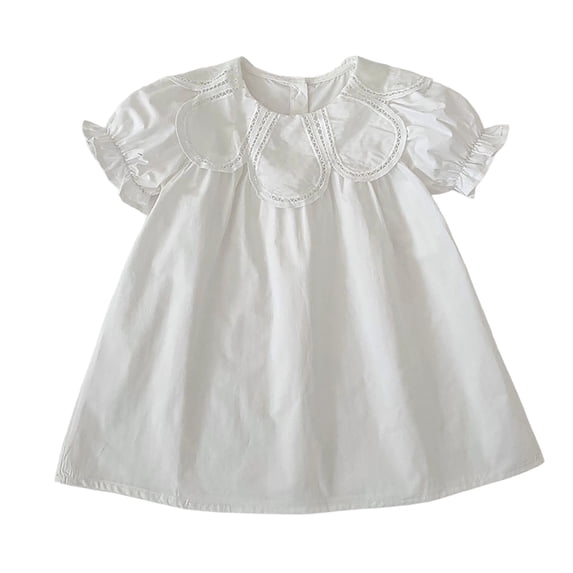 Girls Long Sleeve Cotton Dress Casual Everyday School Dress Toddler