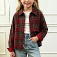 thumbnail image 1 of Girls Long Sleeve Cotton Shirt | Plaid Button Down Shirts | Fall Winter Fashion| Business Casual Tops| Classic Fit| Dailywear Wine-B, 1 of 7