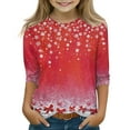 thumbnail image 1 of Girls Long Sleeve Crewneck Pullover Top with Festive Hanging Ornament Print for Holiday and Everyday Wear, 1 of 4
