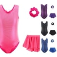 thumbnail image 1 of Girls Long Sleeve Dance Gymnastics Outfit With Glitter Rhinestone Print Leotard Pants Headband Performance Girls Casual Outfit Sets, 1 of 6