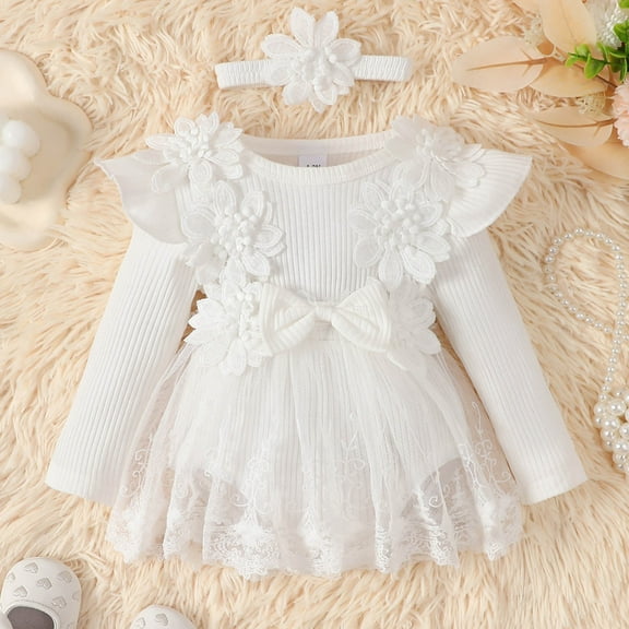 Girls Long Sleeve Floral Romper Lace Bodysuits Dress Headbands Set Baby Girls Long Sleeve Bodysuits in Girls Long Sleeve Body Suit Baby Boys Easter Outfit Baby Long Sleeve Bodysuit Baby Girl 18