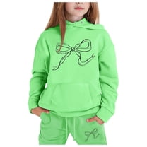Girls Long Sleeve Hooded Pullover and Pants Set Soft Warm Sweatsuit Outfit for Toddler Kids