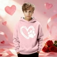 thumbnail image 1 of Girls Long Sleeve Hooded Sweatshirt with Cute Puppy and Heart Print Casual Hoodies Sweatshirts Jacket Soft Lined Fall Winter Warm Valentine's Day Gifts(Light Pink,3-4 Years), 1 of 5