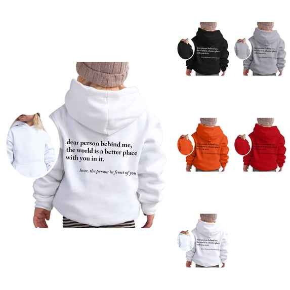 Girls Long Sleeve Hooded Sweatshirt, Soft Graphic Pullover Top for Kids, Cute Casual Wear, Thick Comfortable Fabric