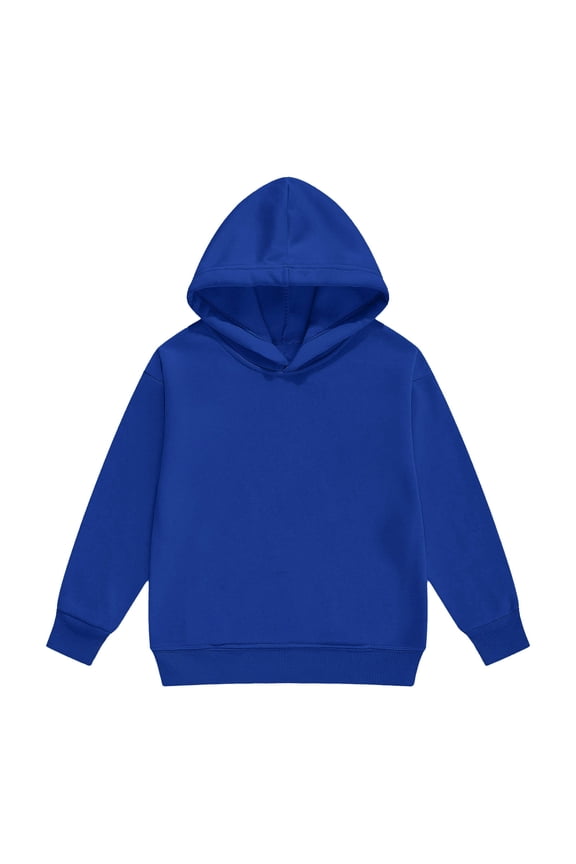 Girls Long Sleeve Hooded Sweatshirt Solid Color Pullover Top Warm Soft For Kids And Tweens Casual Wear,Size:8-9 Years